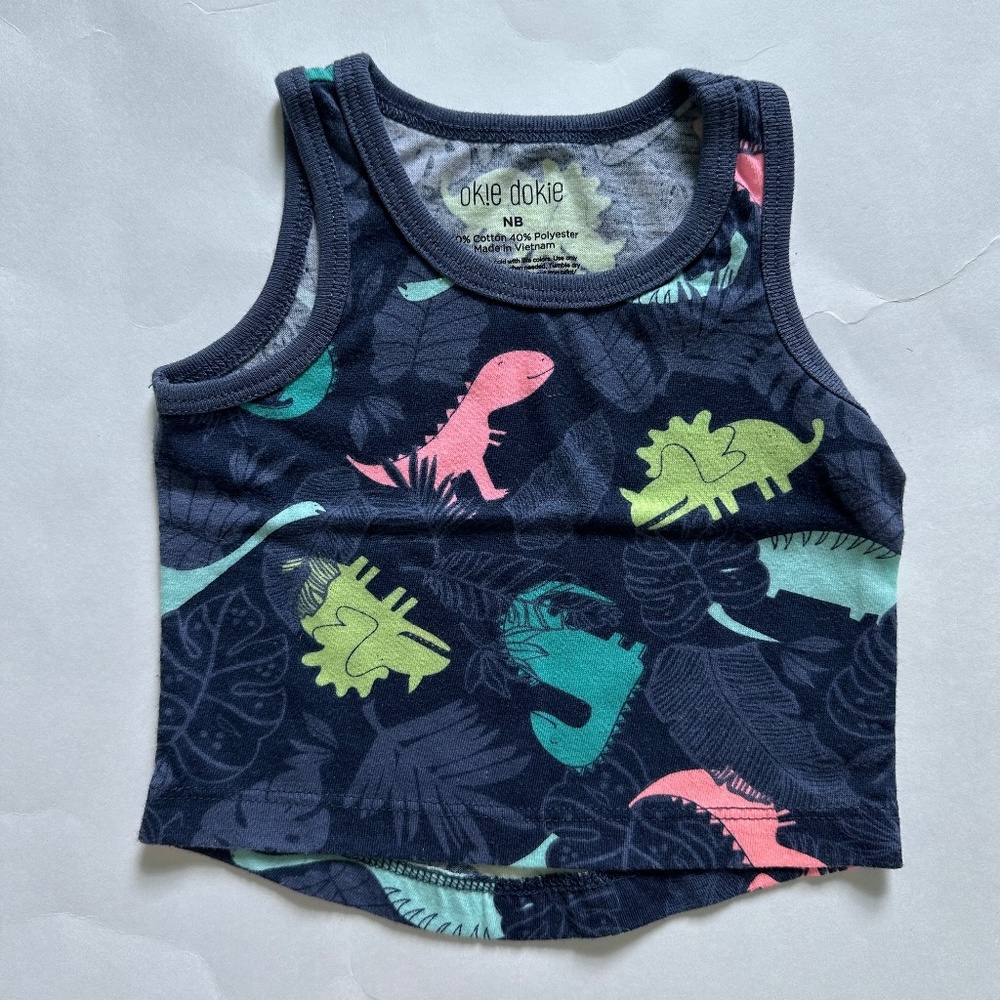 Baby Boy Sleeveless Tank Top Dinosaurs Newborn
